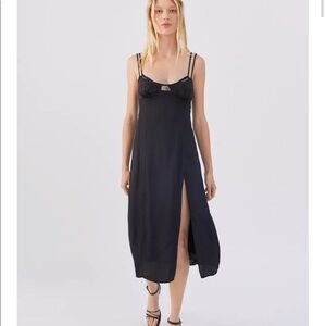 Urban Outfitters Black Strappy Midi Slip Dress – Size S